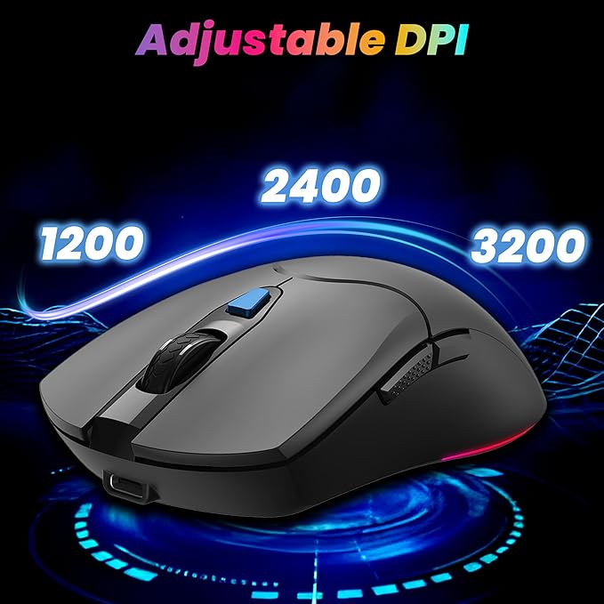 Ant Esports KM500 Pro Wireless Gaming Keyboard and Mouse Combo, LED Backlit Rechargeable 2000mAh Battery, Mechanical Feel Anti-ghosting Keyboard + 6D 3200DPI Mice for PC Gamer (Black) - Rajputtrade