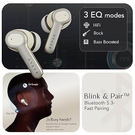 Boult Audio Z40 Ultra Truly Wireless in Ear Earbuds with 32dB Active Noise Cancellation, 100H Playtime (Cream) - Rajputtrade