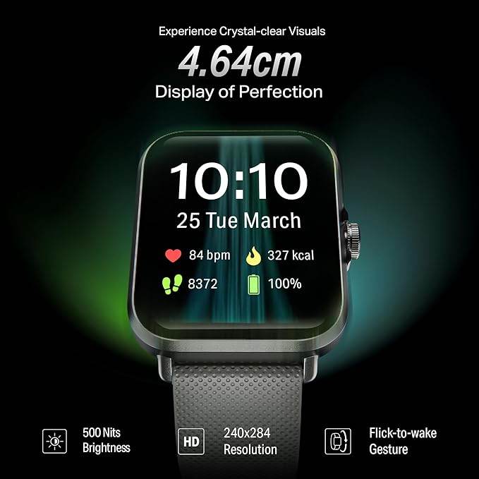 boAt New Launch Storm Infinity w/ 15 Days Extensive Battery fueled by Huge 550mAh Battery, 1.83”(4.65cm)HD Display (Silver Mist) - Rajputtrade