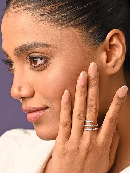 Pure 925 Sterling Silver Statement Finger Ring with Adjustable Band | Gift for Women Girls Wife Girlfriend | - Rajputtrade