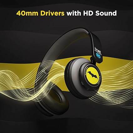 boAt Rockerz 450 Batman Edition Bluetooth On Ear Headphones with Mic, Upto 15 Hours Playback, 40MM Drivers (Knight Black) - Rajputtrade