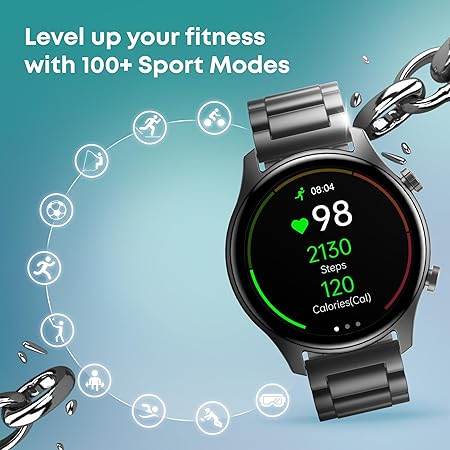 Fastrack Astor FR2 Pro Smart Watch, 1.43” AMOLED Display, 466 * 466 Pixel Resolution, IP68 (Silver) - Rajputtrade
