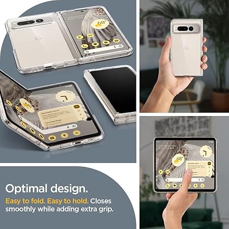 Spigen Ultra Hybrid for Google Pixel Fold Case, Transparent Pixel Fold Back Cover - Crystal Clear