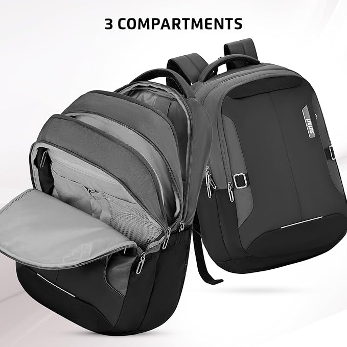 Safari Spade 34L Formal Laptop Backpack with Raincover, Antitheft Pocket, 3 Compartments, Front Pocket, Smart Trolley Sleeve, Office Bag, College Backpack, Travel Bag, School Bag - Rajputtrade