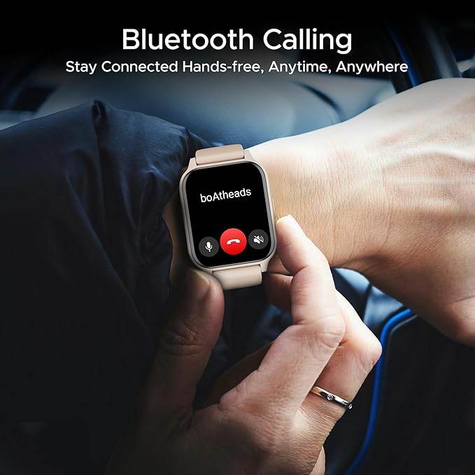 boAt Wave Call 2 Plus Smart Watch w/Bilingual Support (Hindi/English), 1.96”(4.97 cm) HD Display (Cherry Blossom) - Rajputtrade