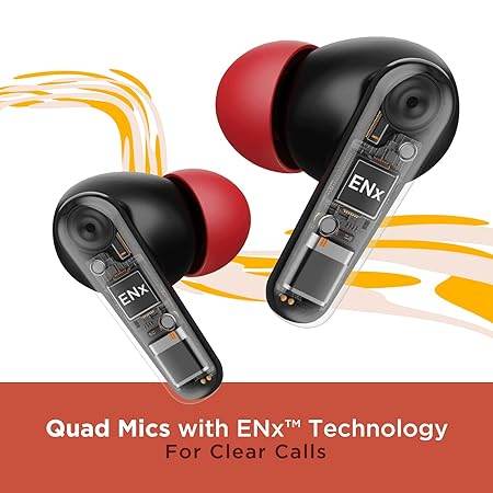 boAt Airdopes 341ANC True Wireless Earbuds in Ear Ear Buds W/ 32Db Hybrid ANC, Quad Mics with Enx Tech, Up to 40HRS Playtime, Beast Mode(for Gaming), ASAP Charge, Iwp, IPX5, Signature Sound(Black) - Rajputtrade