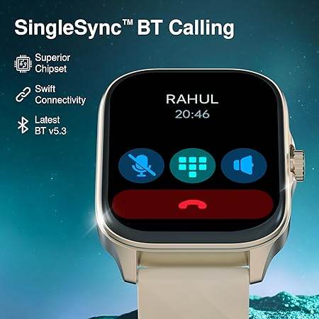 Fastrack New Astor FS1 PRO Smart Watch, Large Super AMOLED Display (1.97") AOD, Smartwatch Faces, IP68 (Black) - Rajputtrade