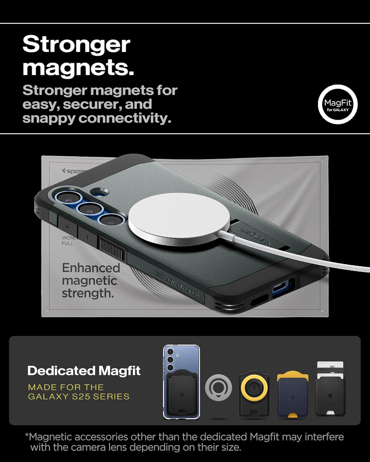 Spigen Tough Armor (AI) MagFit for Samsung Galaxy S25 Case, Galaxy S25 Back Cover - TPU+PC|Abyss Green