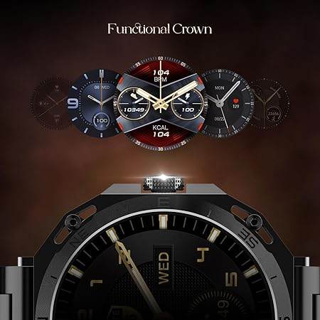 boAt Enigma Z20 Smart Watch w/ 1.51" (3.8 cm) HD Display, Luxurious Metal Body Design, IP68(Metal Black) - Rajputtrade
