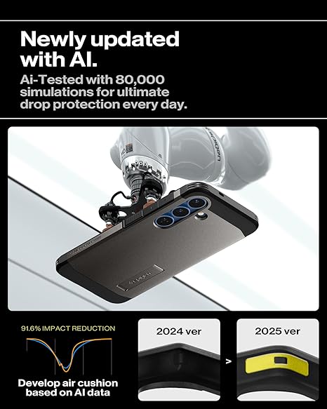 Spigen Tough Armor (AI) MagFit for Samsung Galaxy S25 Case, Galaxy S25 Back Cover - Gunmetal