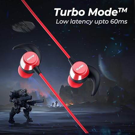 Defy Fuzionx Pro with 16 Hours Playback, Fast Charge, Low Latency, Enc Noise Cancellation, Bt V5,2(Martian Red) - in Ear - Rajputtrade