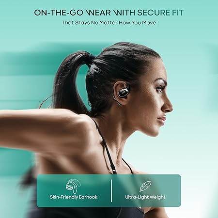 boAt Airdopes Progear Open-Ear Ear Buds for Outdoor Sports W/Air Conduction Tech,in Ear,4 Mics W/Ai-Enx, 100Hrs Playback,15Mm Drivers, Secure Fit,Beast Mode W/ 40Ms Latency, ASAP Charge(Active Black) - Rajputtrade