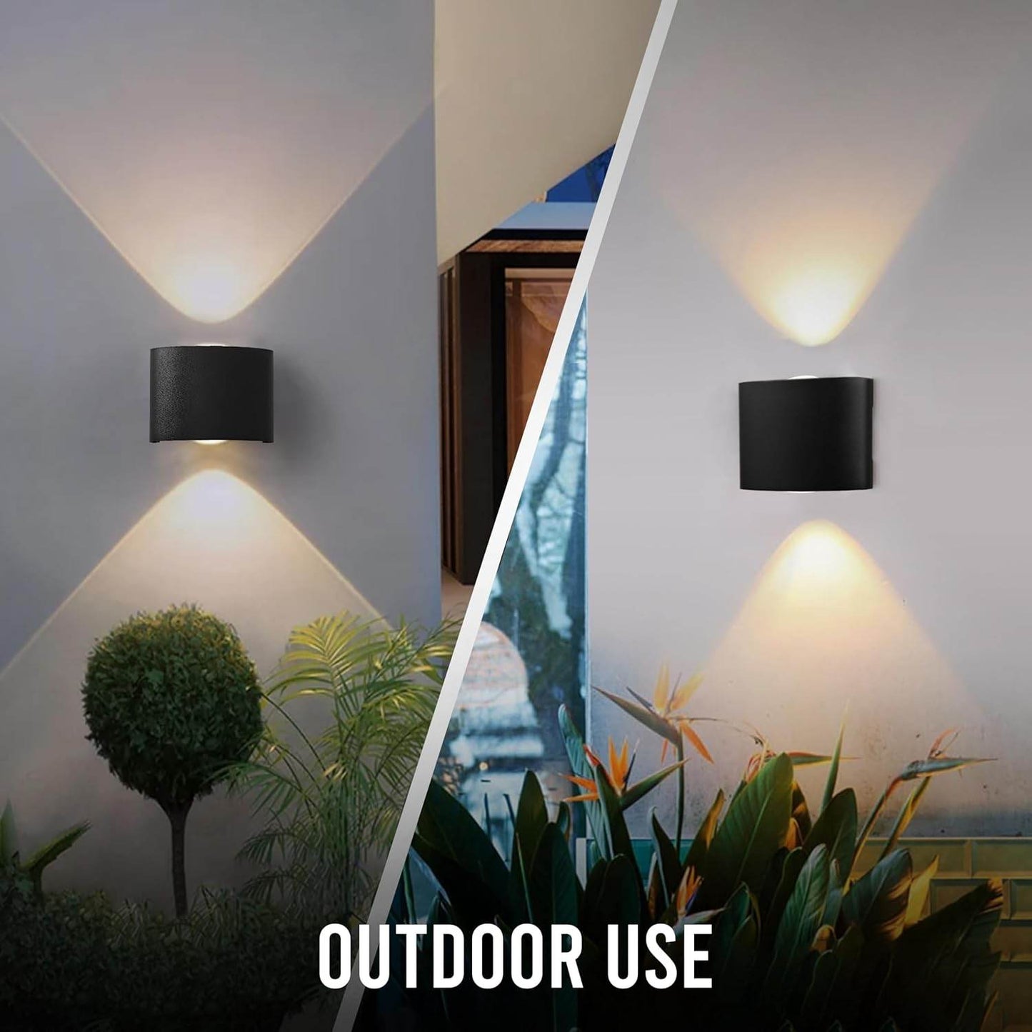 2W Waterproof Led Wall Light for Home Decoration – Up Down 2-Way LED Wall Lamp | IP65 Outdoor Fancy Wall Lights for Balcony,Gate,Elevation,Garden,Patio | Decorative Wall Mount Light - Rajputtrade