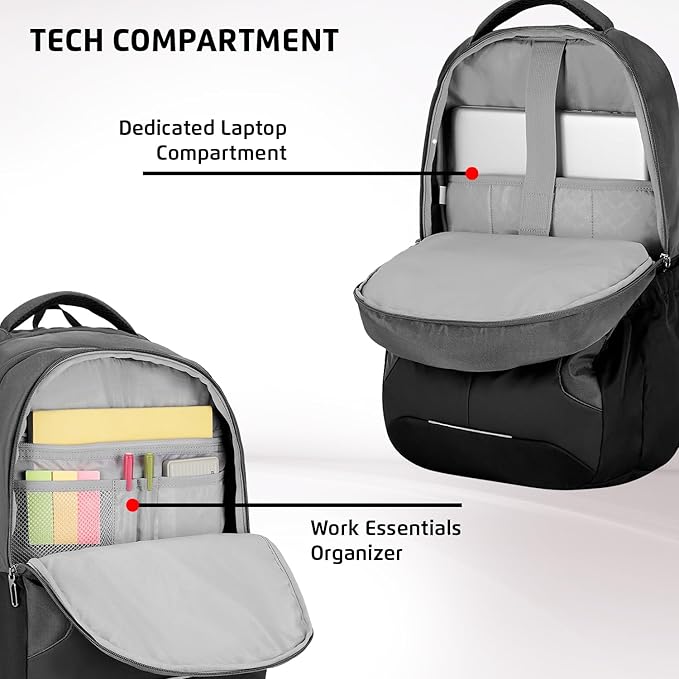Safari Spade 34L Formal Laptop Backpack with Raincover, Antitheft Pocket, 3 Compartments, Front Pocket, Smart Trolley Sleeve, Office Bag, College Backpack, Travel Bag, School Bag - Rajputtrade