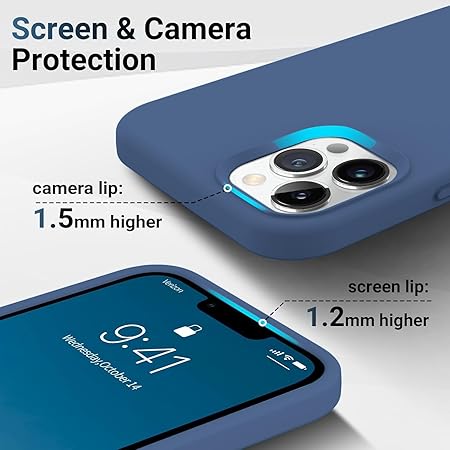 iPhone 12 Pro Max (6.7 inch) Shockproof Slim Back Cover Liquid Silicone Case - Dark Blue
