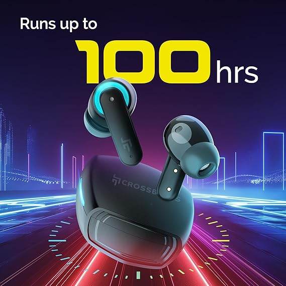 CrossBeats Fury Max Gaming TWS in-Ear Buds |100hr Playtime Bluetooth Earphones | BT v5.4 | 30ms Low Latency - Rajputtrade