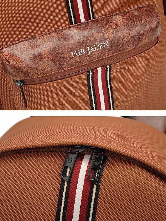 FUR JADEN Vegan Leather Stylish 15.6 Inch Laptop Backpack Travel Weekender Bag For Men Women - Rajputtrade