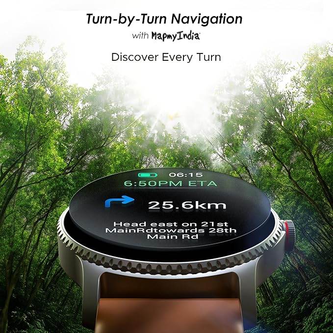 boAt Lunar Discovery w/ 1.39" (3.5 cm) HD Display, Smart Watch for Men & Women (Brown) - Rajputtrade