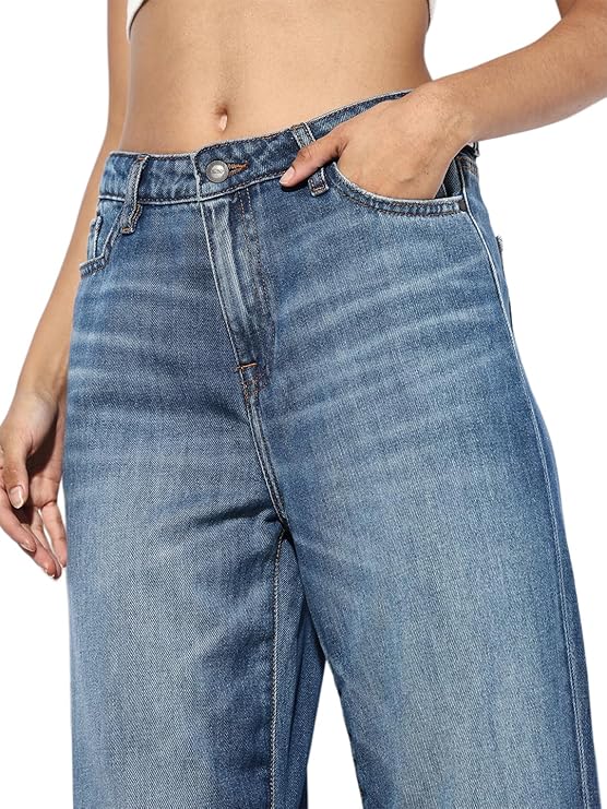 Women's Regular Jeans, Dark Blue Denim (Size 30) - Rajputtrade