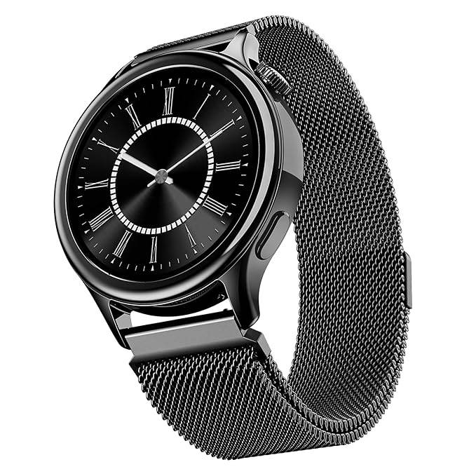 boAt Enigma Daze Women's Luxury Smart Watch w/ 1.3”(3.3cm) Luminous Display, HR & SpO2 (Metallic Black) - Rajputtrade