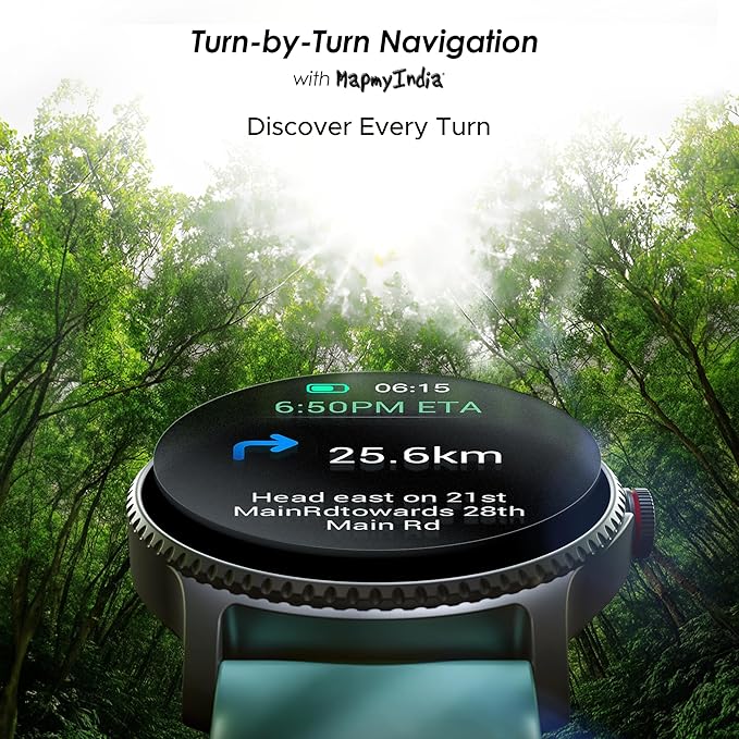 boAt Lunar Discovery w/ 1.39" (3.5 cm) HD Display, Smart Watch for Men & Women(Mint Green)