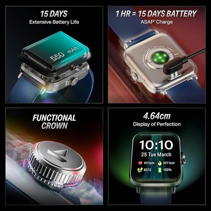 boAt New Launch Storm Infinity w/ 15 Days Extensive Battery Fueled by Huge 550mAh Battery, 1.83”(4.65cm) (Deep Blue) - Rajputtrade