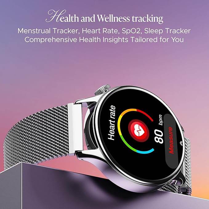 boAt Enigma Daze Women's Luxury Smart Watch w/ 1.3”(3.3cm) Luminous Display (Metallic Silver) - Rajputtrade