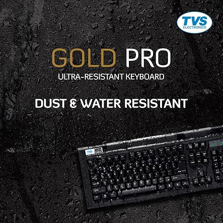TVS ELECTRONICS Gold Pro Mechanical Keyboard, Dust & Water Resistant with 80 Million Keystrokes (60% More Life), Fitted with Mechanical Switches for Long Life, USB - Rajputtrade