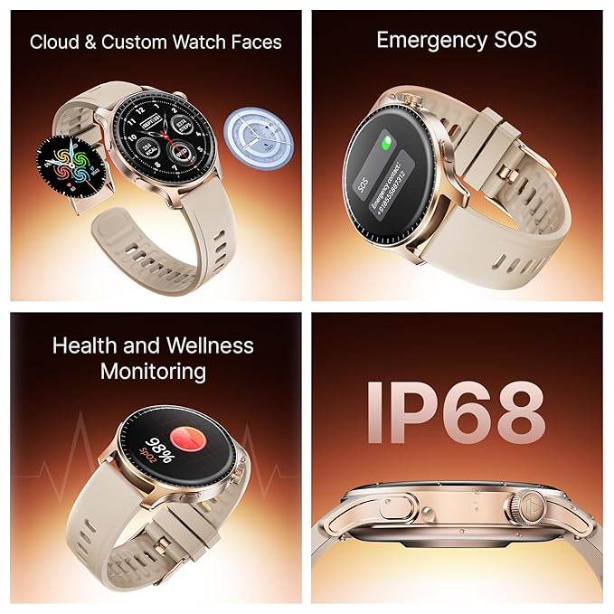 boAt New Launch Ultima Prime smartwatch with 1.43” AMOLED Display, Personalized Fitness Nudges (Rose Gold) - Rajputtrade