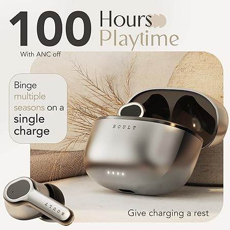 Boult Audio Z40 Ultra Truly Wireless in Ear Earbuds with 32dB Active Noise Cancellation, 100H Playtime (Silver) - Rajputtrade
