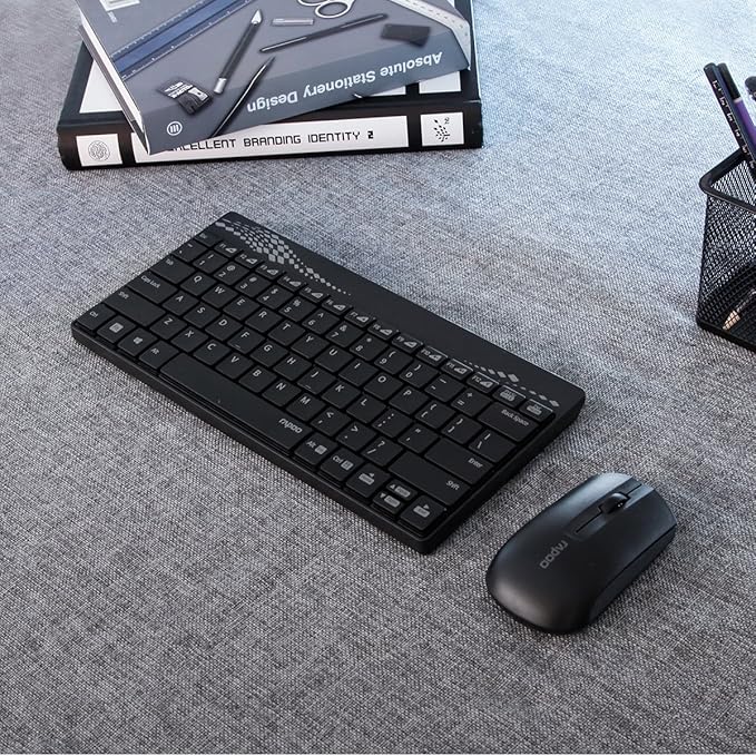 Rapoo 8000 Wireless Keyboard and Mouse Combo (Black) - Rajputtrade