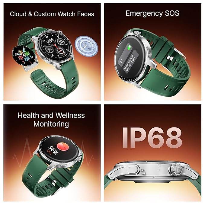 boAt New Launch Ultima Prime smartwatch with 1.43” AMOLED Display, Personalized Fitness Nudges (Green) - Rajputtrade