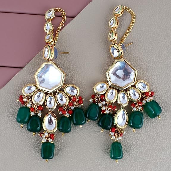 Meenakari 18K Gold plated Multi color Uncut dibbi Kundan Combo Necklace Set - Rajputtrade