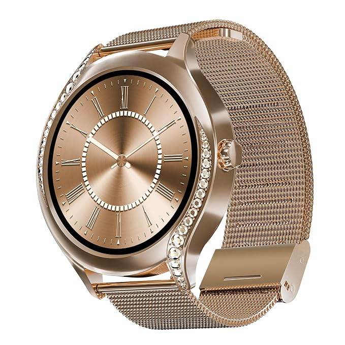 boAt Enigma Gem Women's Luxury Smart Watch w/ 1.19” (3.02cm) AMOLED Display, HR & SpO2 (Rose Gold) - Rajputtrade