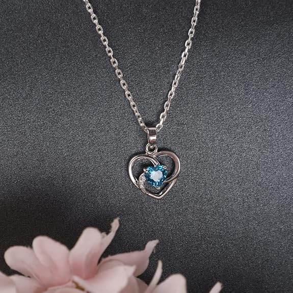 925 Sterling Silver Heart Pendant Necklace | with or Without Chain | Gift for Women and Girls - Rajputtrade