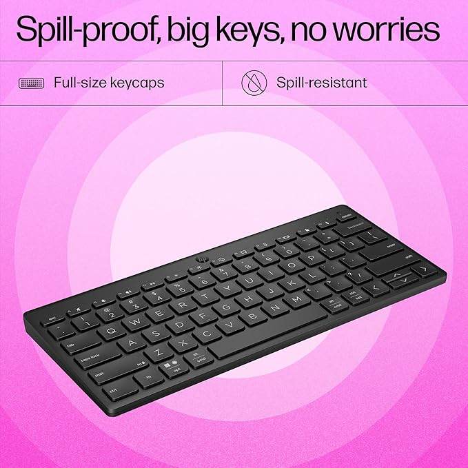 HP 350 Compact Multi-Device Bluetooth Wireless Keyboard; LED Indicator, Battery Life Up to 24 Months - Rajputtrade