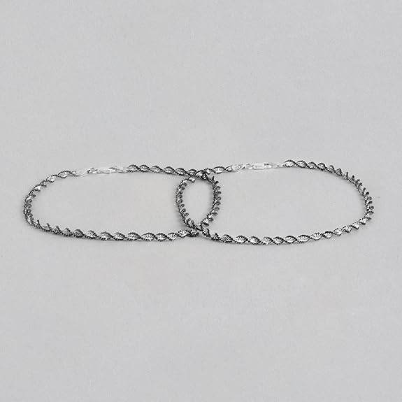 925 Sterling Silver Classy Anklet Pair for Women | Gift for Women & Girls | - Rajputtrade