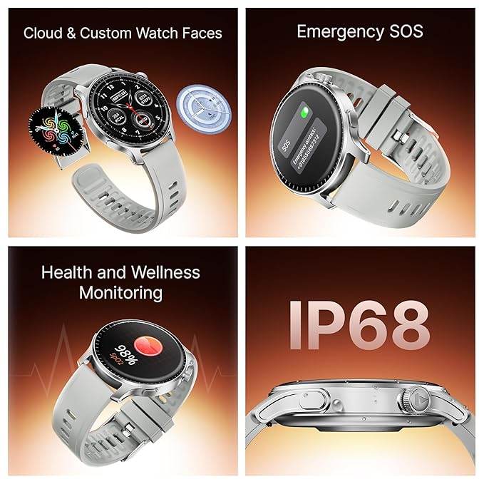 boAt New Launch Ultima Prime smartwatch with 1.43” AMOLED Display, Personalized Fitness Nudges (Silver) - Rajputtrade