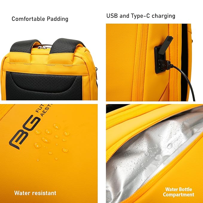 Red Lemon BANGE Captain 30L Business Smart Waterproof Backpack fit Upto 15.6 Inch Laptop Backpack with USB&Type-C Charging Port,Travel Durable Backpack for Men and Women - Rajputtrade