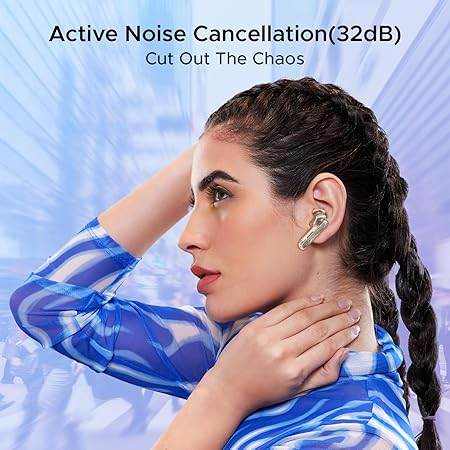 boAt Airdopes 191 ANC, 32dB ANC, Ambient Mode, 60HRS Battery, 4Mics ENx, in-Ear Detection, IWP Tech, Fast Charge, v5.3 Bluetooth Earbuds, TWS Ear Buds Wireless Earphones with mic (Pellucid Orange) - Rajputtrade