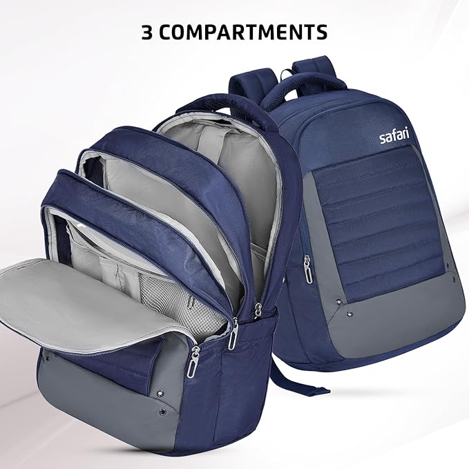 Safari Spade 34L Formal Laptop Backpack with Raincover, Antitheft Pocket, 3 Compartments, Front Pocket, Smart Trolley Sleeve, Office Bag, College Backpack, Travel Bag, School Bag - Rajputtrade
