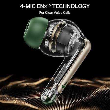 boAt Airdopes 141 Elite ANC (2025), ANC(~35dB), 4Mics ENx Tech, 42 Hrs Battery, Fast Charge, Low Latency, IPX5, Bluetooth Earbuds, TWS Ear Buds Wireless Earphones with mic(Green) - Rajputtrade