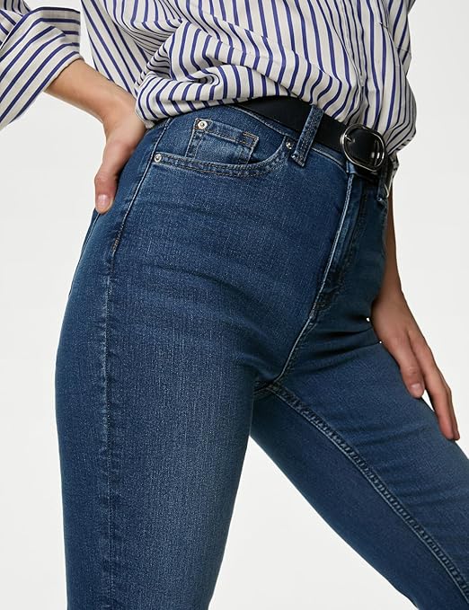 Women's High Rise Regular Jeans, Medium Indigo (Size - S) - Rajputtrade
