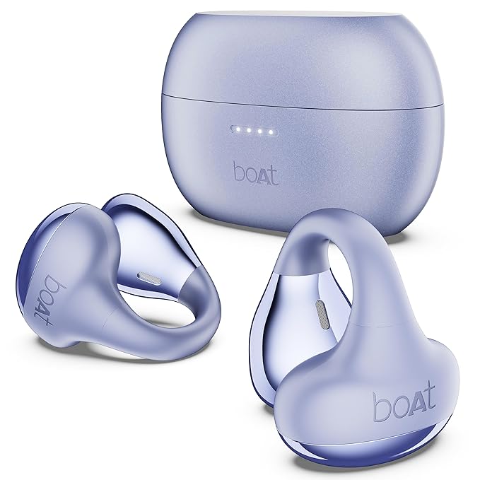boAt Airdopes Loop Bluetooth in Ear Earbuds W/Clip-On Fit, Air Conduction Tech, 50HRS Battery, 4Mics Enx, Dual EQ Modes, 12Mm Drivers, 40Ms Latency (3 Color Options)