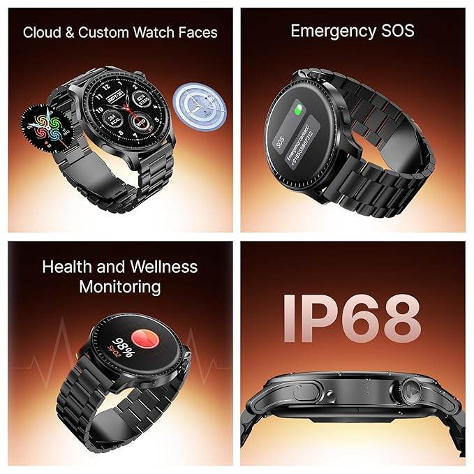 boAt New Launch Ultima Prime smartwatch with 1.43” AMOLED Display, Personalized Fitness Nudges (Steel Black) - Rajputtrade
