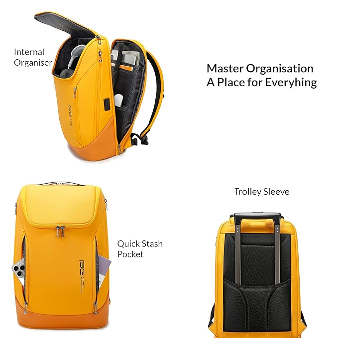 Red Lemon BANGE Captain 30L Business Smart Waterproof Backpack fit Upto 15.6 Inch Laptop Backpack with USB&Type-C Charging Port,Travel Durable Backpack for Men and Women - Rajputtrade