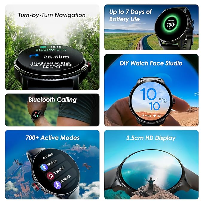 boAt Lunar Discovery w/ 1.39" (3.5 cm) HD Display, Smart Watch for Men & Women (Active Black)