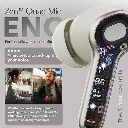Boult Audio Z40 Ultra Truly Wireless in Ear Earbuds with 32dB Active Noise Cancellation, 100H Playtime (Cream) - Rajputtrade