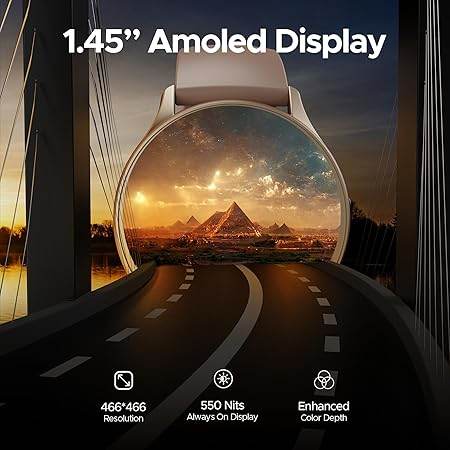 boAt Lunar Peak w/ 1.45" (3.6 cm) AMOLED Display, Advanced BT Calling, Smart Watch for Men & Women(Rose Gold) - Rajputtrade