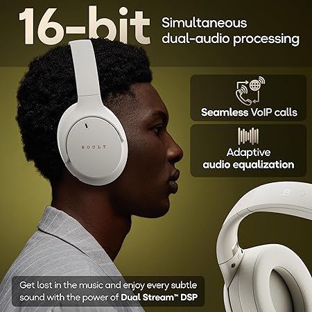 Q Over Ear Bluetooth Headphones with 70H Playtime, IPX5 headphones wireless with mic (Black) - Rajputtrade
